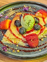 Mixed Berry with Matcha Ice Cream Crepe
